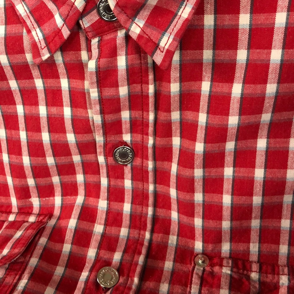 Vintage 80's Polo Ralph Lauren Authentic Dungarees Red Plaid Shirt. Size Medium - Picture 15 of 16